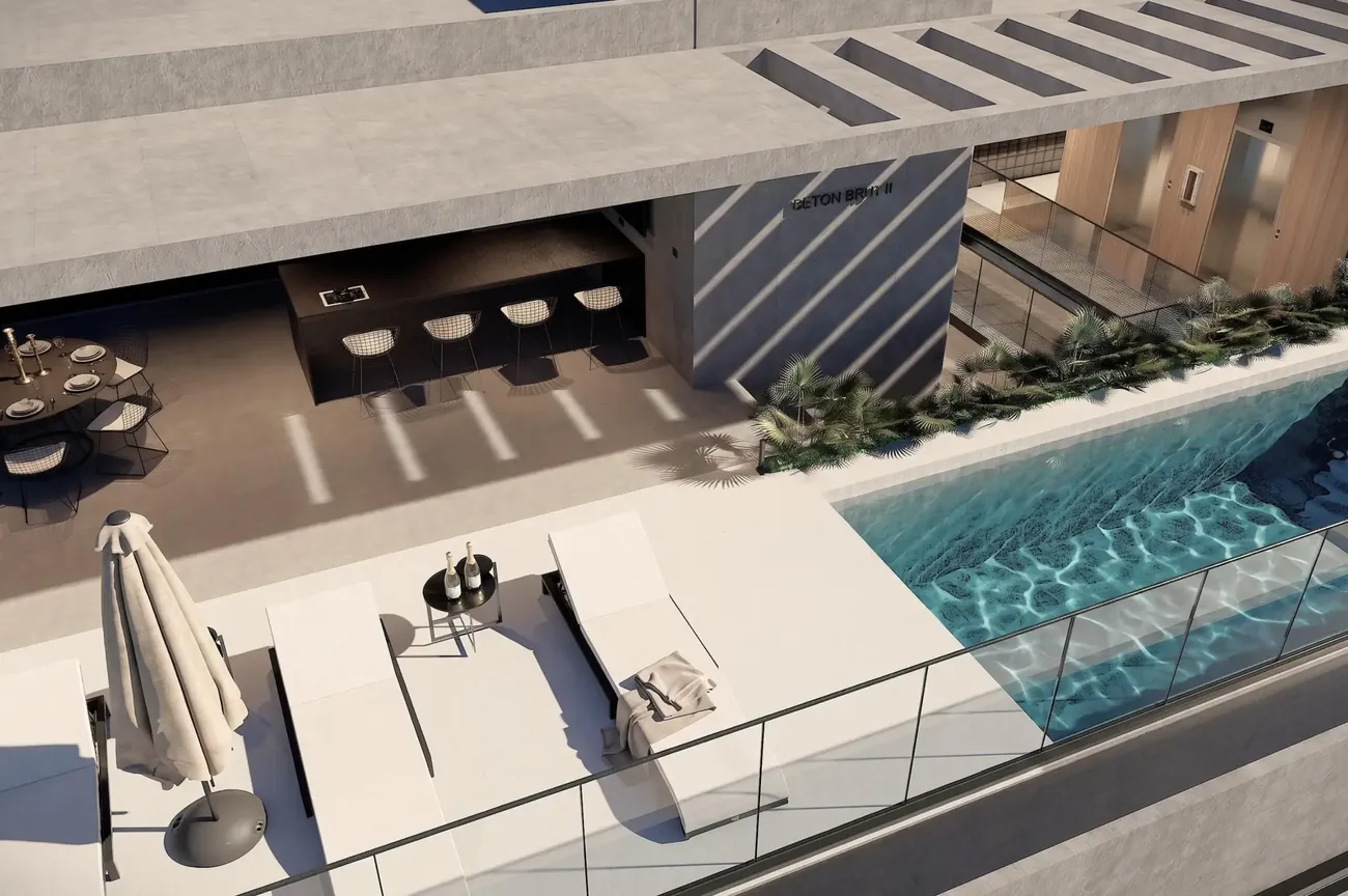 Área social con piscina