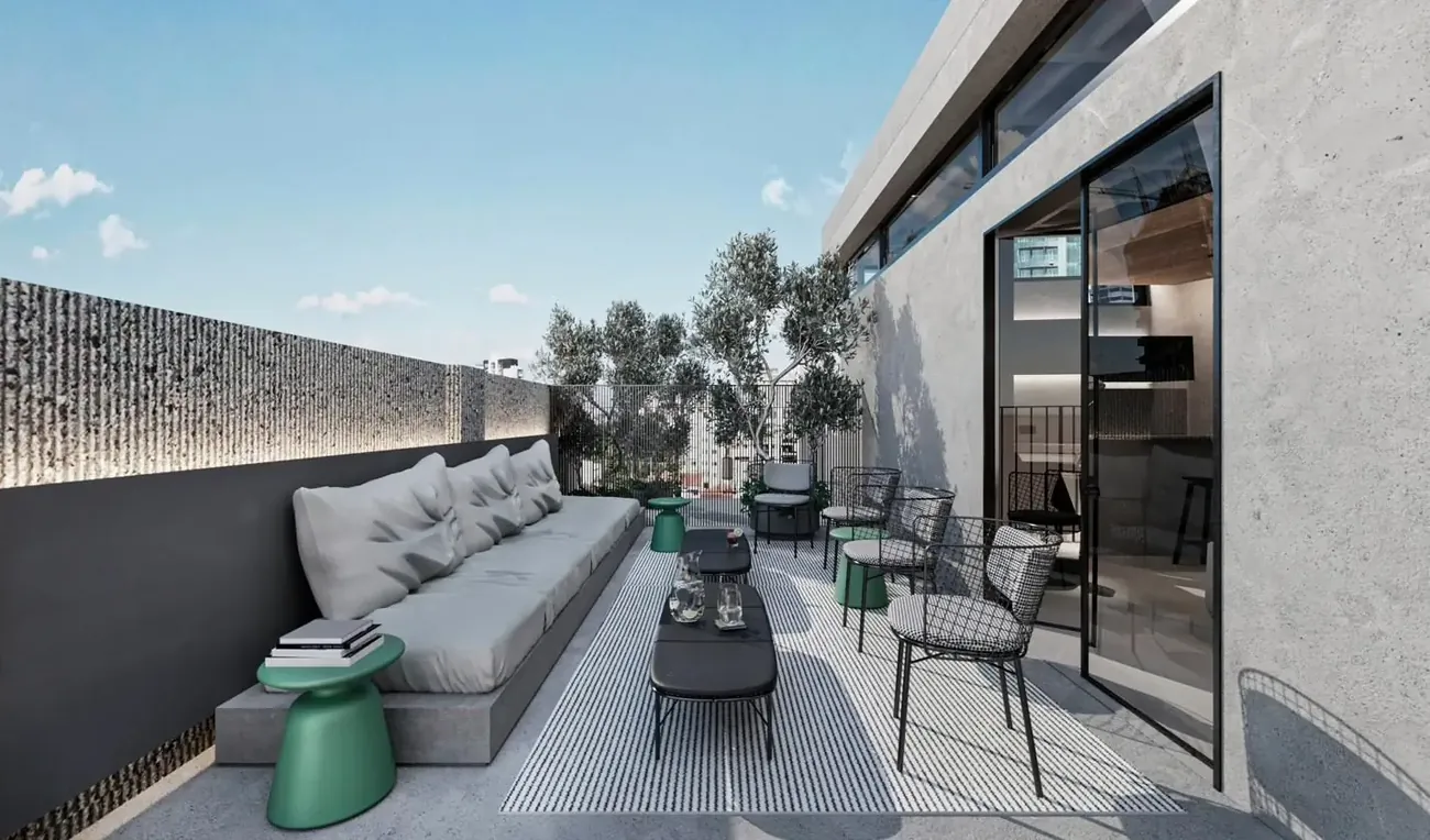 Béton Brut Las Palmas — terraza jardín